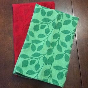 Red & Green hand towel pair DII 🍃🍂